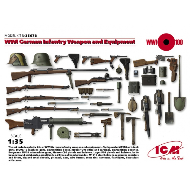 Icm 35678 135 Wwi German Infantry Weapon And Equipment