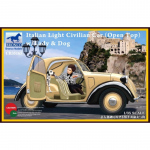 Italian Light Civilian Car (Open Top) w. Lady & Dog -...