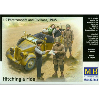 Hitching a ride, US Paratroopers and Civilians 1945 - Master Box 1/35