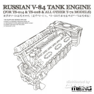 Russian V-84 Engine (for TS-014 & TS-028 & all other T-72 Models) - Meng Model 1/35