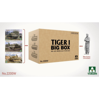 TIGER I Big Box (3 Tiger Kits & 1:16 Otto Carius Figur) - Takom 1/35